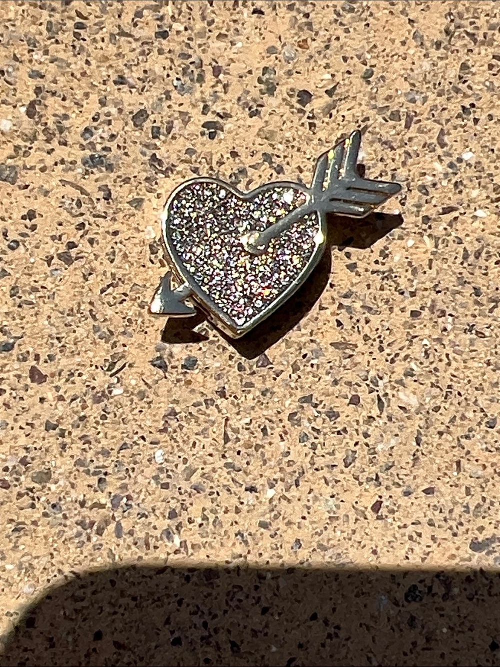 Dior Gold / crystal heart badge/ charm for Lady Dior bag strap.